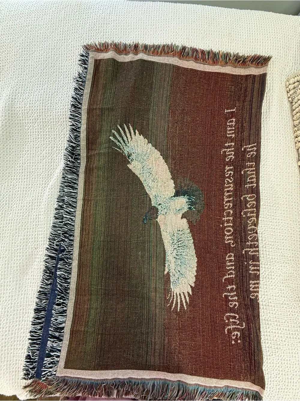 Christian Woven Tapestry Throw Blanket John 11:25 Bald Eagle 48x60 (t&b2/cp)
